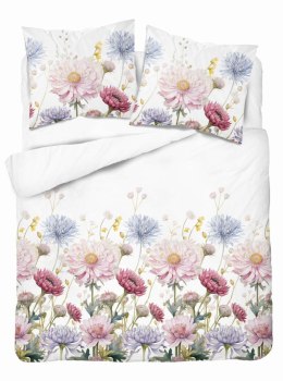 Pościel satynowa 160x200 Biała w pastelowe kwiaty - subtelna elegancja, 100% bawełna - 5482 A - Home Satin 71