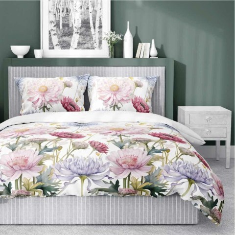 Pościel satynowa 160x200 Biała w pastelowe kwiaty - subtelna elegancja, 100% bawełna - 5482 A - Home Satin 71 Pościel satynowa 160x200 Biała w pastelowe kwiaty - subtelna elegancja, 100% bawełna - 5482 A - Home Satin 71