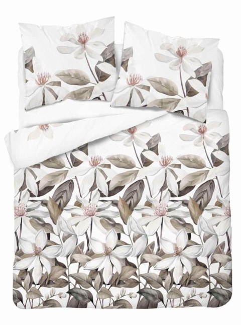 Pościel satynowa 160x200 Biała z beżowymi liśćmi i kwiatami - naturalna elegancja, 100% bawełna - 5481 B - Home Satin 71 Pościel satynowa 160x200 Biała z beżowymi liśćmi i kwiatami - naturalna elegancja, 100% bawełna - 5481 B - Home Satin 71