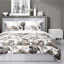 Pościel satynowa 160x200 Biała z beżowymi liśćmi i kwiatami - naturalna elegancja, 100% bawełna - 5481 B - Home Satin 71 Pościel satynowa 160x200 Biała z beżowymi liśćmi i kwiatami - naturalna elegancja, 100% bawełna - 5481 B - Home Satin 71