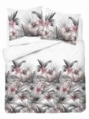 Pościel satynowa 160x200 Biała z liśćmi palmowymi i różowymi hibiskusami - styl tropikalny, 100% bawełna - 5479 B - Home Satin 7 Pościel satynowa 160x200 Biała z liśćmi palmowymi i różowymi hibiskusami - styl tropikalny, 100% bawełna - 5479 B - Home Satin 7