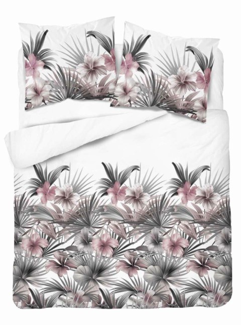 Pościel satynowa 160x200 Biała z liśćmi palmowymi i różowymi hibiskusami - styl tropikalny, 100% bawełna - 5479 B - Home Satin 7 Pościel satynowa 160x200 Biała z liśćmi palmowymi i różowymi hibiskusami - styl tropikalny, 100% bawełna - 5479 B - Home Satin 7