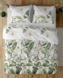 Pościel satynowa 160x200 Biała z zielonymi liśćmi i kwiatami - botaniczna świeżość, 100% bawełna - 5481 A - Home Satin 71 Pościel satynowa 160x200 Biała z zielonymi liśćmi i kwiatami - botaniczna świeżość, 100% bawełna - 5481 A - Home Satin 71