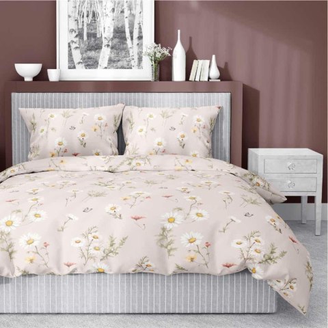 Pościel satynowa 160x200 Ciepły beż w polne kwiaty - romantyczny wzór, 100% bawełna - 5476 A - Home Satin 71 Pościel satynowa 160x200 Ciepły beż w polne kwiaty - romantyczny wzór, 100% bawełna - 5476 A - Home Satin 71