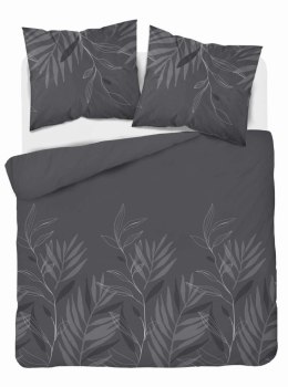 Pościel satynowa 160x200 Grafitowa w liście - nowoczesna elegancja, 100% bawełna - 4827 B - Home Satin 71