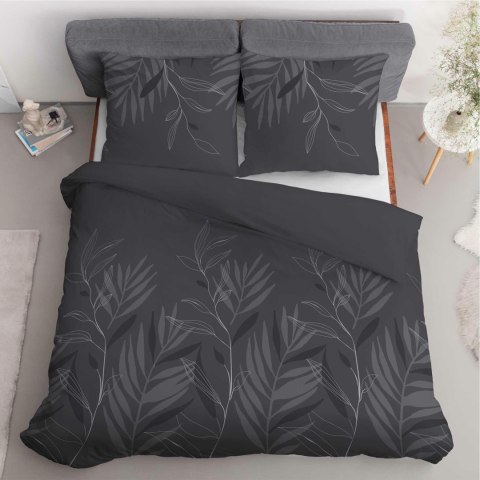 Pościel satynowa 160x200 Grafitowa w liście - nowoczesna elegancja, 100% bawełna - 4827 B - Home Satin 71 Pościel satynowa 160x200 Grafitowa w liście - nowoczesna elegancja, 100% bawełna - 4827 B - Home Satin 71