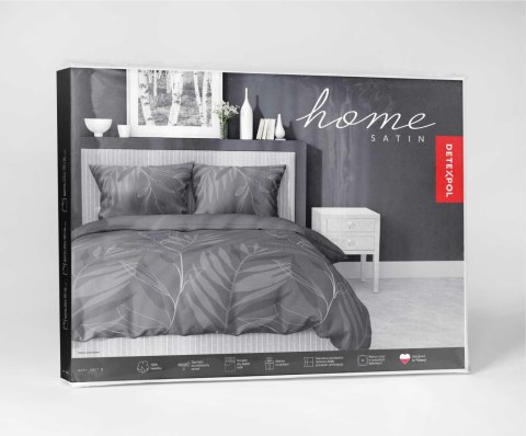 Pościel satynowa 160x200 Grafitowa w liście - nowoczesna elegancja, 100% bawełna - 4827 B - Home Satin 71 Pościel satynowa 160x200 Grafitowa w liście - nowoczesna elegancja, 100% bawełna - 4827 B - Home Satin 71