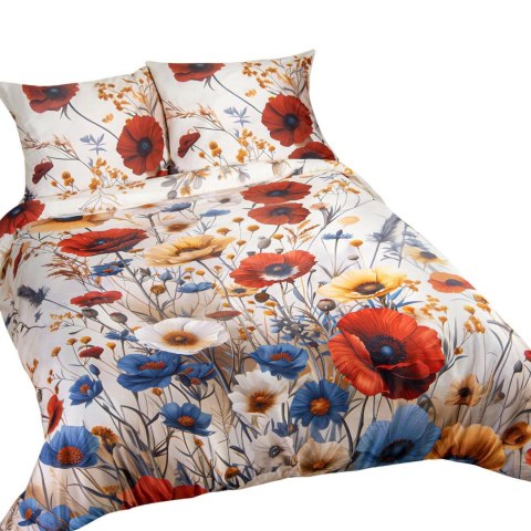 Pościel satynowa 160x200 Łąka kolorowa 12412 SATYNLOVE PREMIUM
