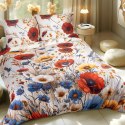 Pościel satynowa 160x200 Łąka kolorowa 12412 SATYNLOVE PREMIUM