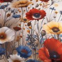 Pościel satynowa 160x200 Łąka kolorowa 12412 SATYNLOVE PREMIUM