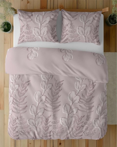 Pościel satynowa 160x200 Pudrowy róż z liśćmi - delikatny motyw, 100% bawełna - 5477 A - Home Satin 71 Pościel satynowa 160x200 Pudrowy róż z liśćmi - delikatny motyw, 100% bawełna - 5477 A - Home Satin 71