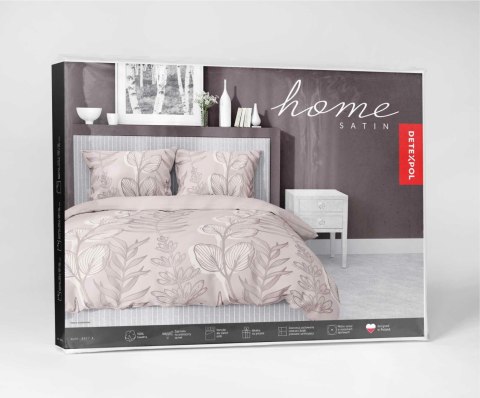 Pościel satynowa 160x200 Pudrowy róż z liśćmi - delikatny motyw, 100% bawełna - 5477 A - Home Satin 71 Pościel satynowa 160x200 Pudrowy róż z liśćmi - delikatny motyw, 100% bawełna - 5477 A - Home Satin 71