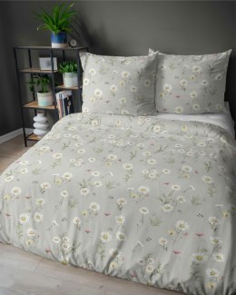 Pościel satynowa 160x200 Szałwiowa w polne kwiaty - sielski wzór, 100% bawełna - 5476 B - Home Satin 71