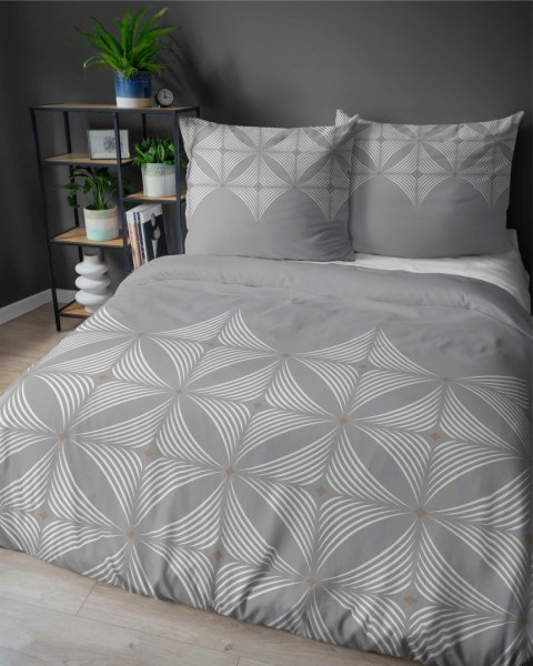 Pościel satynowa 160x200 Szara z geometrycznym wzorem - nowoczesna klasyka, 100% bawełna - 5483 B - Home Satin 71 Pościel satynowa 160x200 Szara z geometrycznym wzorem - nowoczesna klasyka, 100% bawełna - 5483 B - Home Satin 71