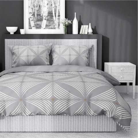 Pościel satynowa 160x200 Szara z geometrycznym wzorem - nowoczesna klasyka, 100% bawełna - 5483 B - Home Satin 71 Pościel satynowa 160x200 Szara z geometrycznym wzorem - nowoczesna klasyka, 100% bawełna - 5483 B - Home Satin 71