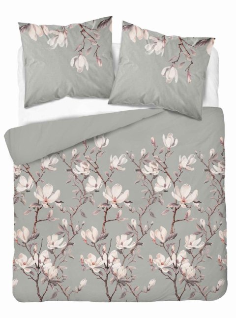 Pościel satynowa 160x200 Szara z magnolią - elegancki botaniczny wzór, 100% bawełna - 5480 B - Home Satin 71 Pościel satynowa 160x200 Szara z magnolią - elegancki botaniczny wzór, 100% bawełna - 5480 B - Home Satin 71