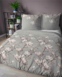 Pościel satynowa 160x200 Szara z magnolią - elegancki botaniczny wzór, 100% bawełna - 5480 B - Home Satin 71 Pościel satynowa 160x200 Szara z magnolią - elegancki botaniczny wzór, 100% bawełna - 5480 B - Home Satin 71