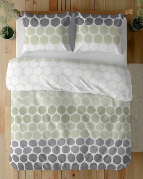 Pościel satynowa 160x200 Zielone i szare groszki na kremie - świeży minimalizm, 100% bawełna 5474 B - Home Satin 71 Pościel satynowa 160x200 Zielone i szare groszki na kremie - świeży minimalizm, 100% bawełna 5474 B - Home Satin 71