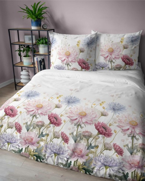 Pościel satynowa 220x200 Biała w pastelowe kwiaty - subtelna elegancja, 100% bawełna - 5482 A - Home Satin 71 Pościel satynowa 220x200 Biała w pastelowe kwiaty - subtelna elegancja, 100% bawełna - 5482 A - Home Satin 71