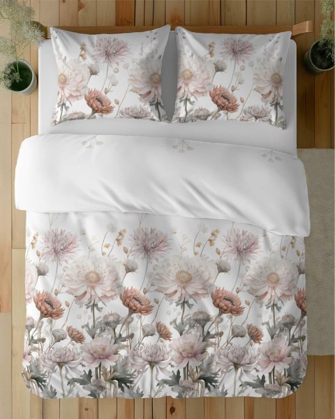 Pościel satynowa 220x200 Biała w pudrowe kwiaty - romantyczna elegancja, 100% bawełna - 5482 B - Home Satin 71 Pościel satynowa 220x200 Biała w pudrowe kwiaty - romantyczna elegancja, 100% bawełna - 5482 B - Home Satin 71
