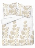 Pościel satynowa 220x200 Biała w złoto-beżowe liście - elegancki wzór, 100% bawełna 5477 B - Home Satin 71 Pościel satynowa 220x200 Biała w złoto-beżowe liście - elegancki wzór, 100% bawełna 5477 B - Home Satin 71