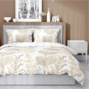Pościel satynowa 220x200 Biała w złoto-beżowe liście - elegancki wzór, 100% bawełna 5477 B - Home Satin 71 Pościel satynowa 220x200 Biała w złoto-beżowe liście - elegancki wzór, 100% bawełna 5477 B - Home Satin 71