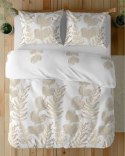 Pościel satynowa 220x200 Biała w złoto-beżowe liście - elegancki wzór, 100% bawełna 5477 B - Home Satin 71 Pościel satynowa 220x200 Biała w złoto-beżowe liście - elegancki wzór, 100% bawełna 5477 B - Home Satin 71