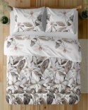 Pościel satynowa 220x200 Biała z beżowymi liśćmi i kwiatami - naturalna elegancja, 100% bawełna - 5481 B - Home Satin 71 Pościel satynowa 220x200 Biała z beżowymi liśćmi i kwiatami - naturalna elegancja, 100% bawełna - 5481 B - Home Satin 71