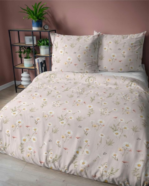 Pościel satynowa 220x200 Ciepły beż w polne kwiaty - romantyczny wzór, 100% bawełna - 5476 A - Home Satin 71 Pościel satynowa 220x200 Ciepły beż w polne kwiaty - romantyczny wzór, 100% bawełna - 5476 A - Home Satin 71