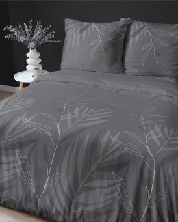 Pościel satynowa 220x200 Grafitowa w liście - nowoczesna elegancja, 100% bawełna - 4827 B - Home Satin 71