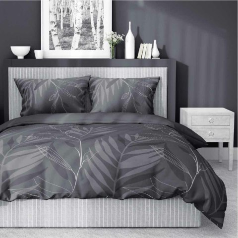 Pościel satynowa 220x200 Grafitowa w liście - nowoczesna elegancja, 100% bawełna - 4827 B - Home Satin 71 Pościel satynowa 220x200 Grafitowa w liście - nowoczesna elegancja, 100% bawełna - 4827 B - Home Satin 71