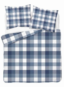 Pościel satynowa 220x200 Granatowa kratka - stylowa i uniwersalna, 100% bawełna - 4825 A - Home Satin 71