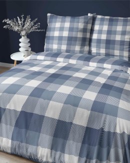 Pościel satynowa 220x200 Granatowa kratka - stylowa i uniwersalna, 100% bawełna - 4825 A - Home Satin 71