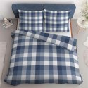 Pościel satynowa 220x200 Granatowa kratka - stylowa i uniwersalna, 100% bawełna - 4825 A - Home Satin 71 Pościel satynowa 220x200 Granatowa kratka - stylowa i uniwersalna, 100% bawełna - 4825 A - Home Satin 71