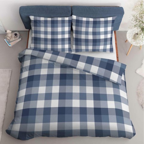Pościel satynowa 220x200 Granatowa kratka - stylowa i uniwersalna, 100% bawełna - 4825 A - Home Satin 71 Pościel satynowa 220x200 Granatowa kratka - stylowa i uniwersalna, 100% bawełna - 4825 A - Home Satin 71