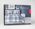 Pościel satynowa 220x200 Granatowa kratka - stylowa i uniwersalna, 100% bawełna - 4825 A - Home Satin 71 Pościel satynowa 220x200 Granatowa kratka - stylowa i uniwersalna, 100% bawełna - 4825 A - Home Satin 71
