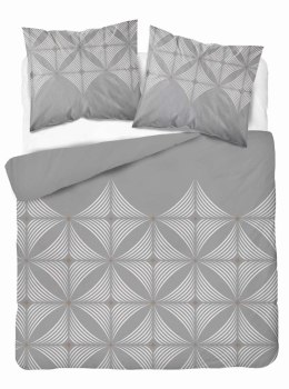 Pościel satynowa 220x200 Szara z geometrycznym wzorem - nowoczesna klasyka, 100% bawełna - 5483 B - Home Satin 71