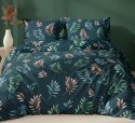 Poszewka bawełniana 50x60 granatowa liście zapinana na suwak 4741 A KARO Bawełna Max Poszewka bawełniana 50x60 granatowa liście zapinana na suwak 4741 A KARO Bawełna Max