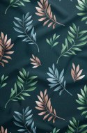 Poszewka bawełniana 50x60 granatowa liście zapinana na suwak 4741 A KARO Bawełna Max Poszewka bawełniana 50x60 granatowa liście zapinana na suwak 4741 A KARO Bawełna Max