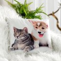 Poszewka dekoracyjna 45x45 Animal 70 Kotek i Piesek Eurofirany