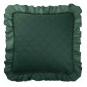 Poszewka z falbanką 45x45 Ruffy zielona butelkowa falbanka romby glamour dekoracyjna do narzuty Poszewka z falbanką 45x45 Ruffy zielona butelkowa falbanka romby glamour dekoracyjna do narzuty