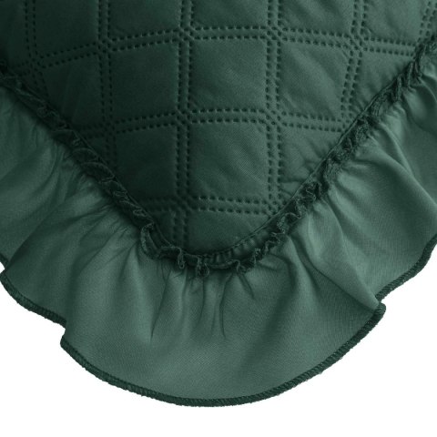 Poszewka z falbanką 45x45 Ruffy zielona butelkowa falbanka romby glamour dekoracyjna do narzuty Poszewka z falbanką 45x45 Ruffy zielona butelkowa falbanka romby glamour dekoracyjna do narzuty