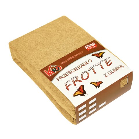 Prześcieradło frotte z gumką 140x200 musztardowe piaskowe 056 grube 200g/m2 KARO Prześcieradło frotte z gumką 140x200 musztardowe piaskowe 056 grube 200g/m2 KARO