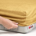 Prześcieradło frotte z gumką 140x200 musztardowe piaskowe 056 grube 200g/m2 KARO Prześcieradło frotte z gumką 140x200 musztardowe piaskowe 056 grube 200g/m2 KARO