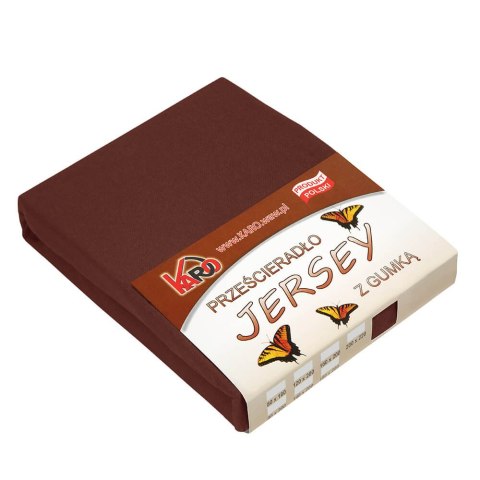 Prześcieradło jersey z gumką 180x200 czekoladowe 042 grube 150g/m2 KARO Prześcieradło jersey z gumką 180x200 czekoladowe 042 grube 150g/m2 KARO