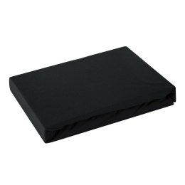 Prześcieradło jersey z gumką 220x200 czarne na wysoki materac 30 cm 125 g/m2