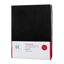 Prześcieradło jersey z gumką 220x200 czarne na wysoki materac 30 cm 125 g/m2
