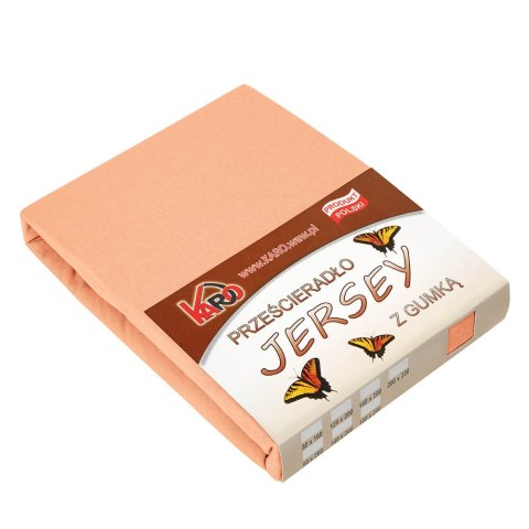 Prześcieradło jersey z gumką 90x200 morelowe 007 grube 150g/m2 KARO Prześcieradło jersey z gumką 90x200 morelowe 007 grube 150g/m2 KARO