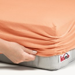 Prześcieradło jersey z gumką 90x200 morelowe 007 grube 150g/m2 KARO