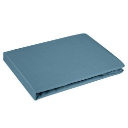 Prześcieradło satynowe z gumką 180x200 Nova 3 niebieskie na wysoki materac 30 cm Eurofirany